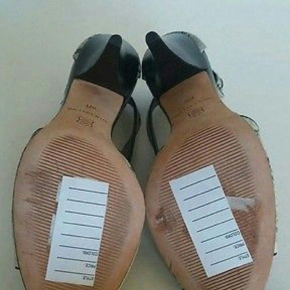 PHYTON SNAKE PRINT LEATHER SOLES PUMPS T STRAP OPEN TOE  WOMENS SIZE 8 - Picture 5 of 7